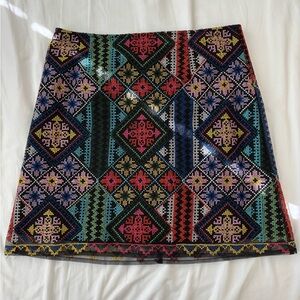 Colorful Geometric Patterned Mini Skitt